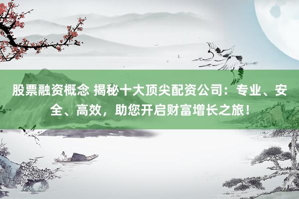 股票融资概念 揭秘十大顶尖配资公司：专业、安全、高效，助您开启财富增长之旅！