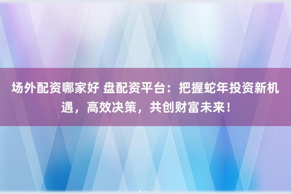 场外配资哪家好 盘配资平台：把握蛇年投资新机遇，高效决策，共创财富未来！