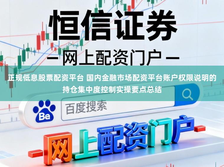 正规低息股票配资平台 国内金融市场配资平台账户权限说明的持仓集中度控制实操要点总结